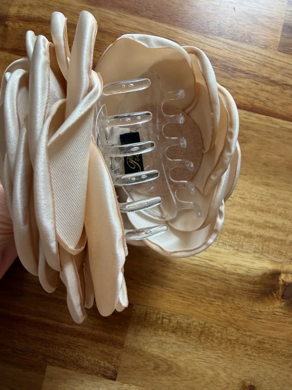 Big cream rose hair clip